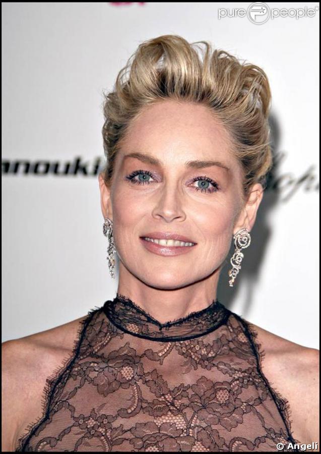 Sharon Stone à la soirée organisée pour la Fondation Elton John AIDS. 22/01/09