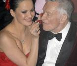 Hugh Hefner : encore une soirée polissonne avec ses copines, lors du festival de la chanson italienne
