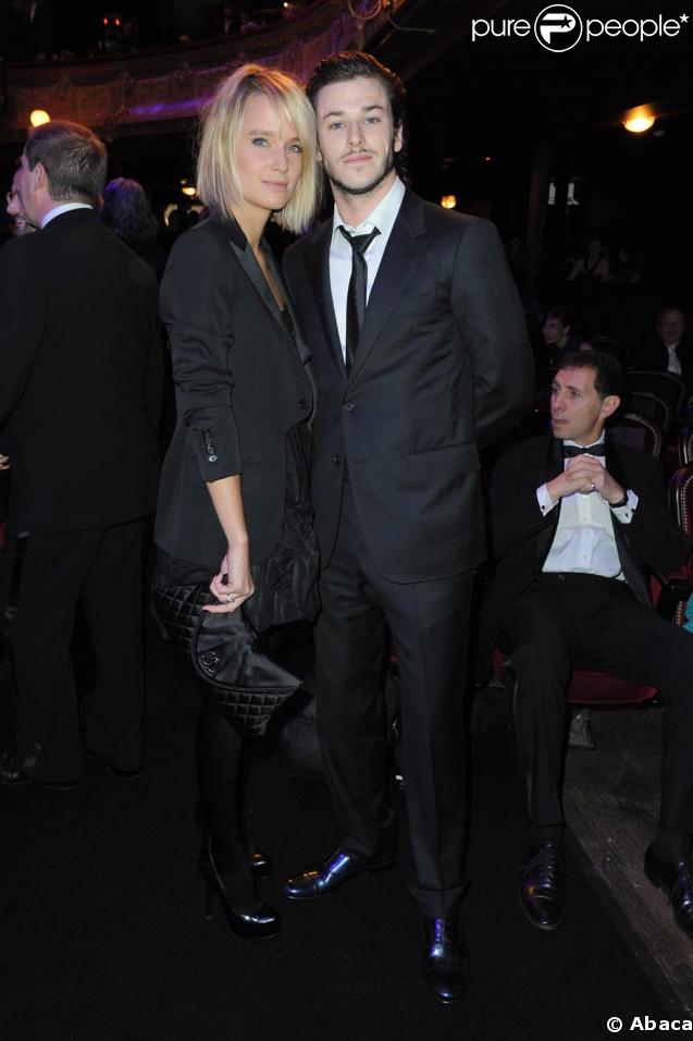 Gaspard Ulliel et sa fiancée Jordane Crantelle aux César. 27/02/09