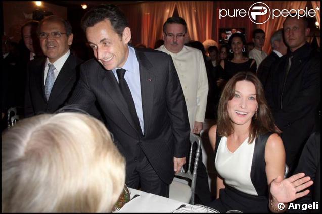 Carla Bruni et son époux Nicolas Sarkozy au gala de charité organisé au profit de l'hôpital Hadassah de Jérusalem. 05/03/09