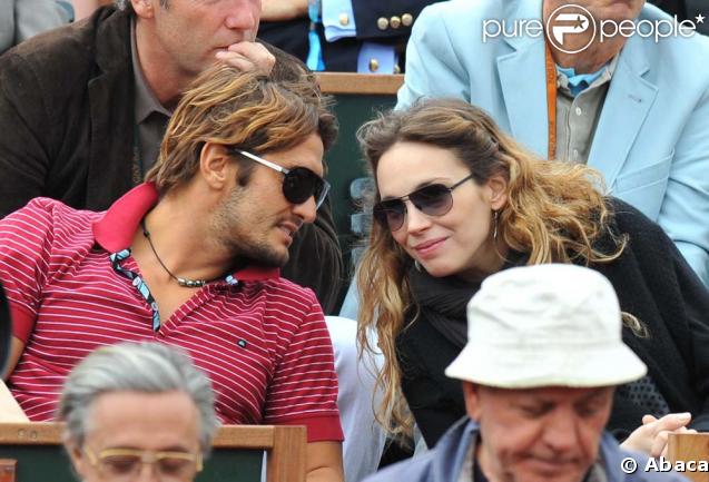 Claire Keim et son amoureux Bixente Lizarazu à l'Open de Tennis en 2008.