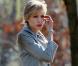Angelina Jolie, blonde, belle, blessée, sur le tournage de "Salt", le 9 mars 2009, au National Mall de Washington D.C.