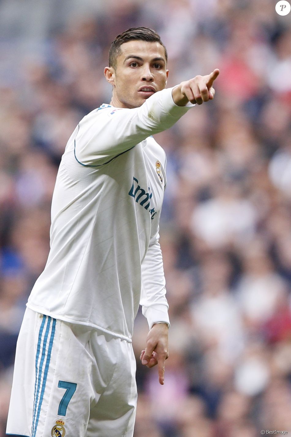 Cristiano Ronaldo, ballon d'or 2017 lors du match Real Madrid contre le FC Seville à Madrid le 9 décembre 2017.