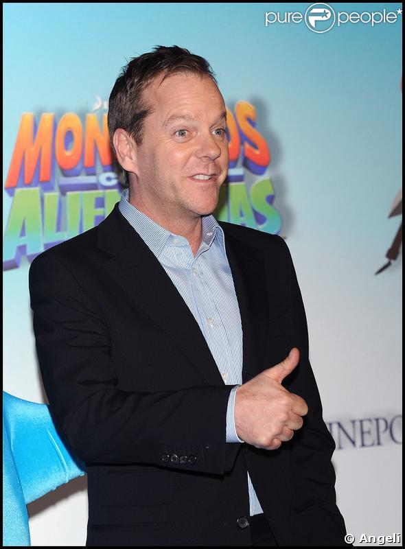 Kiefer Sutherland à Madrid pour la première de Monstres contre Aliens