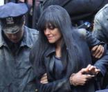 Angelina Jolie lors du tournage de Salt, à New York, en mars 2009.
