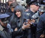 Angelina Jolie lors du tournage de Salt, à New York, en mars 2009.