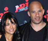 Michelle Rodriguez et le charismatique Vin Diesel, au VIP Room Theatre, à l'occasion du quatrième anniversaire de NRJ 12, à Paris, le 18 mars 2009 !