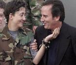 Ingrid Betancourt et Juan Carlos Lecompte, ici le 2 juillet 2008, jour de la libération d'Ingrid : un divorce âpre se profile...