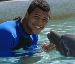 Jo-Wilfried Tsonga au Seaquarium pour une jolie rencontre avec... un dauphin !