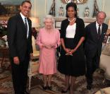 Barack et Michelle Obama rencontrent la Reine Elizabeth II et son mari, le Prince Philip, à Buckingham Palace