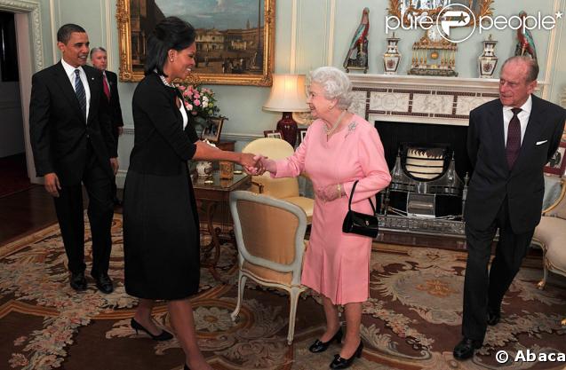 Barack et Michelle Obama rencontrent la Reine Elizabeth II et son mari, le Prince Philip, à Buckingham Palace