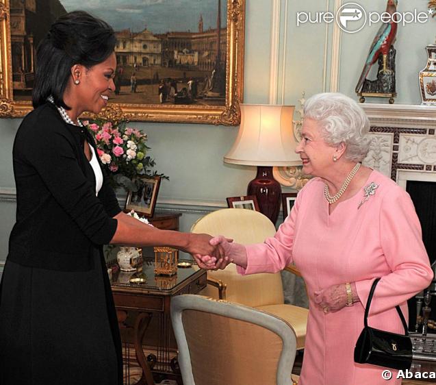 Barack et Michelle Obama rencontrent la Reine Elizabeth II et son mari, le Prince Philip, à Buckingham Palace