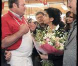 Rachida Dati sur le marché de Sucy