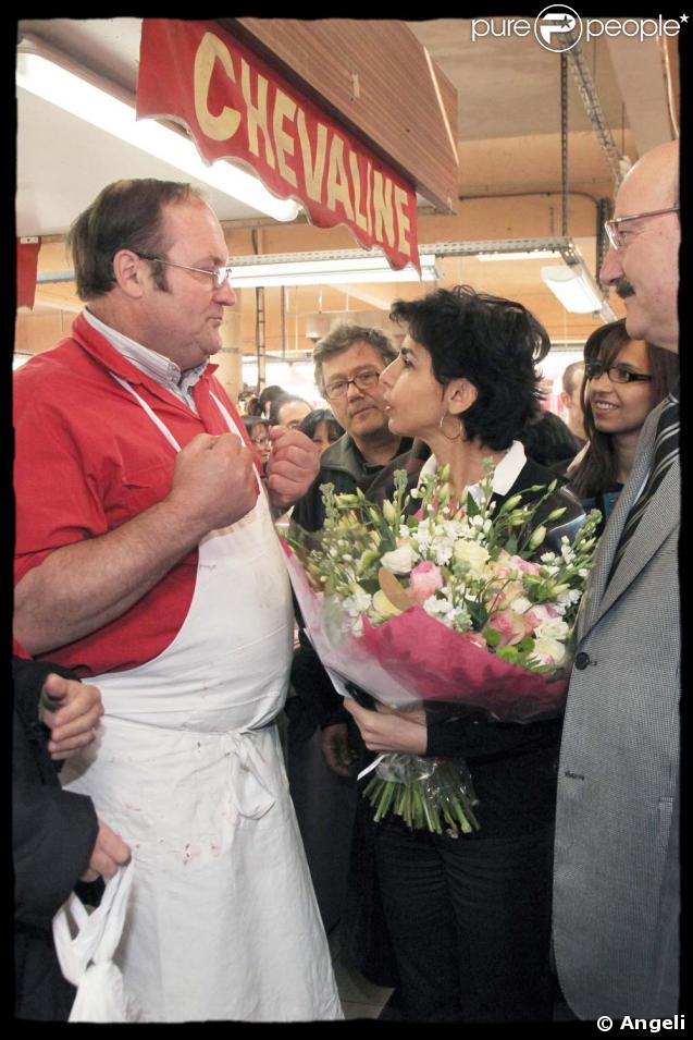 Rachida Dati sur le marché de Sucy