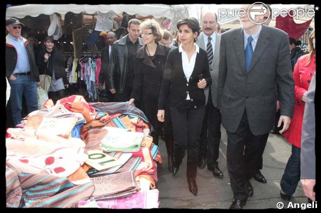 Rachida Dati sur le marché de Sucy