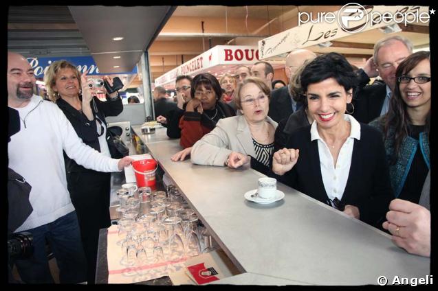 Rachida Dati sur le marché de Sucy