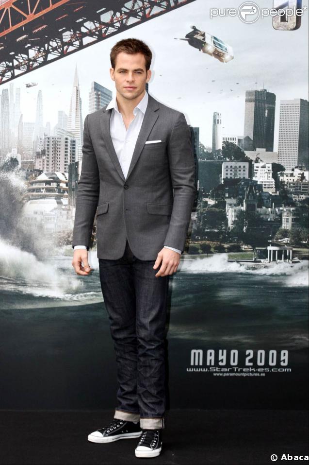 Chris Pine pour la promo de Star Trek à Madrid (Espagne)