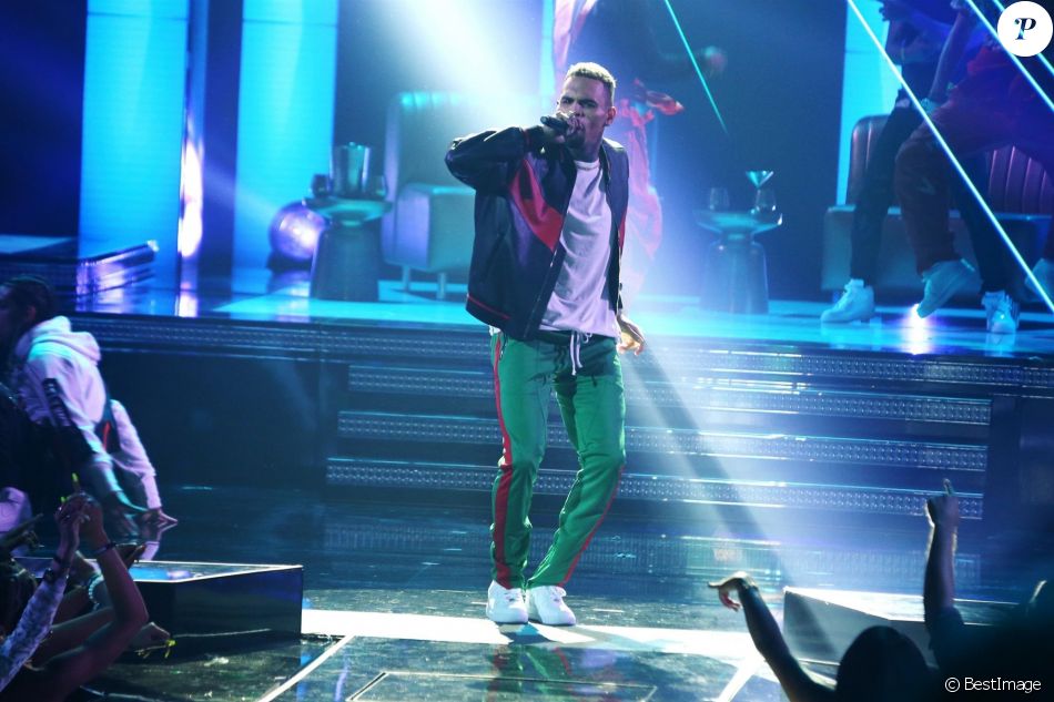 Chris Brown - People sur scÃ¨ne Ã  la soirÃ©e BET Awards 2017 au thÃ©Ã¢tre Microsoft Ã  Los Angeles, le 25 juin 2017