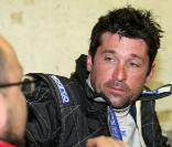 Patrick Dempsey lors des essais sur le circuit Bugatti pour les 24 heureus du Mans le 24 avril 2009