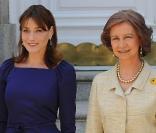 Carla Bruni et la reine Sofia, au Palais Zarzuela de Madrid, le 27 avril 2009 !