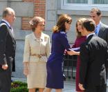 Letizia d'Espagne, le roi Juan Carlos, Nicolas Sarkozy, Carla Bruni, la reine Sofia et le prince Felipe, au Palais Zarzuela de Madrid, le 27 avril 2009 !