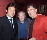 Laurent Gerra, Pierre Mondy et Richard Gotainer - Le dîner chez Castel qui a suivi la projection en avant-première de la 2e saison de Myster Mocky présente, le 27 avril 2009
