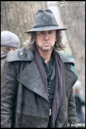 Nicolas Cage sur le tournage de The Sorcerer's Apprentice à New York