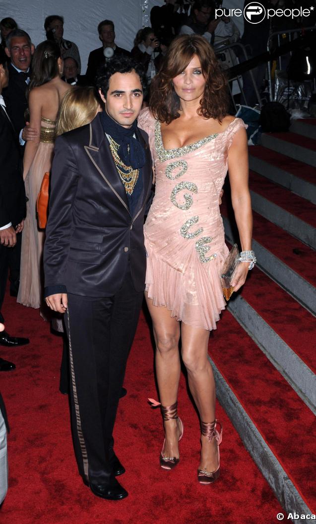 Helena Christensen et Zac Posen, un ravissant duo lors de la soirée du Costume Institute au Metropolitan Museum of Art à New York.