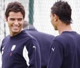 Yoann Gourcuff et Marouane Chamakh à l'entraînement au château du Haillan 