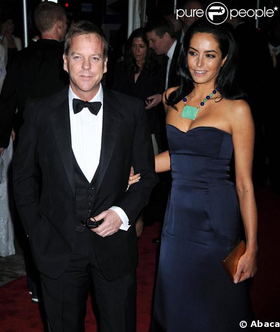 Kiefer Sutherland et sa compagne  Siobhan Bonnouvrier arrivent a la soirée du Costume Institute Gala 