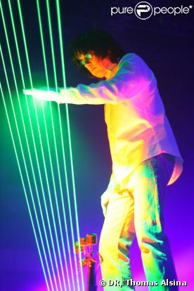 Jean-Michel Jarre lors de l'étape londonienne de sa tournée mondiale In Doors, à Wembley, le 22 mai 2009