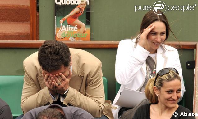 Philippe Lellouche et Vanessa Demouy lors du tournoi de Roland Garros le 27 mai 2009