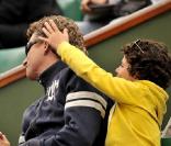 Denis Brogiart et son fils lors du tournoi de Roland Garros le 27 mai 2009