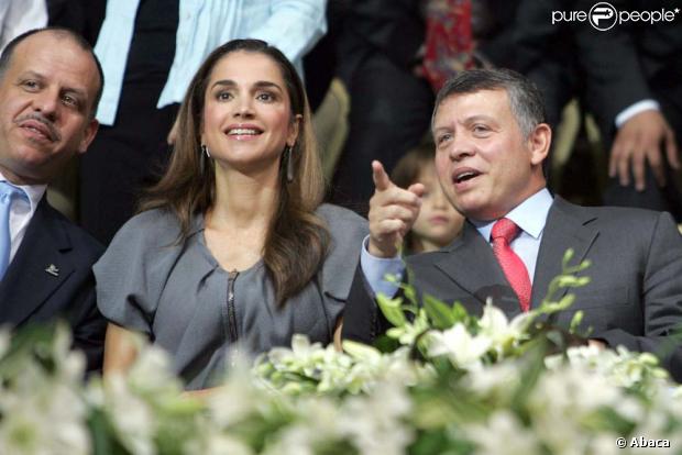  La reine Rania de Jordanie et son mari le roi Abdullah au Prix King Abdullah II for Physical Fitness Award 