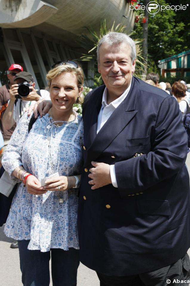 Guy Carlier et sa femme Joséphine à Roland Garros le 3 juin 2009