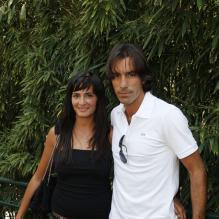 Robert Pirès et sa compagne Jessica à Roland Garros le 3 juin 2009