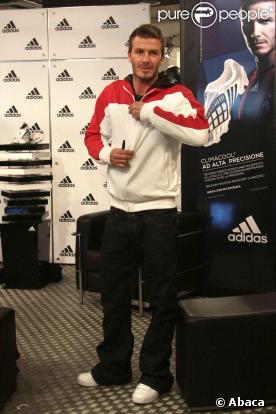 David Beckham lors de l'inauguration de la boutique Adidas à son nom le 23 février 2009 