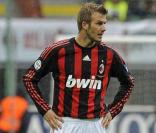 David Beckham avec ses co-équipiers du Milan AC 