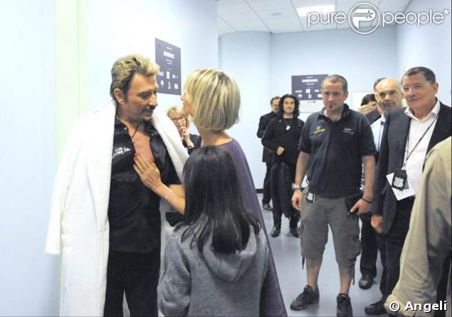 Le Tour 66 de Johnny Hallyday fait escale au Stade de France, fin mai 2009 : Jean-Claude Camus en coulisses après le concert 