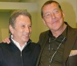 Le Tour 66 de Johnny Hallyday fait escale au Stade de France, fin mai 2009 : Jean-Claude Camus et Michel Drucker 