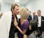 Le Tour 66 de Johnny Hallyday fait escale au Stade de France, fin mai 2009 : Johnny Hallyday et Laeticia 
