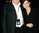Le Tour 66 de Johnny Hallyday fait escale au Stade de France, fin mai 2009 : Jean-Claude Camus et Rachida Dati 