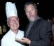 Philippe Starck et un chef à la soirée organisée par la famille Missoni en l'honneur de l'artiste Bruce Nauman, hier à la 53ème Biennale de Venise