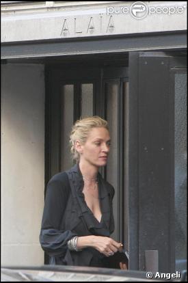 Uma Thurman à Paris, le 24 juin 2009