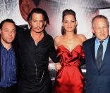 Johnny Depp, Marion Cotillard et Michael Mann, lors de l'avant-première anglaise de 