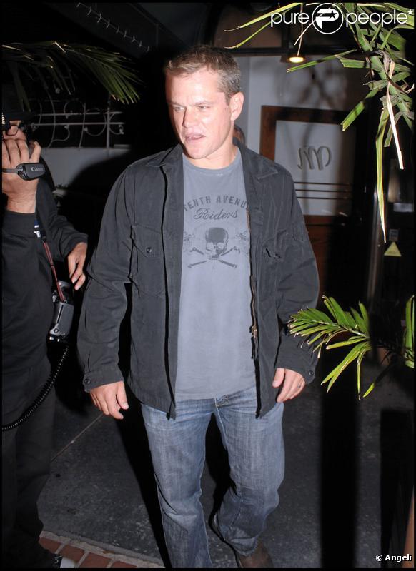 Matt Damon à la sortie du Madeo à Los Angeles le 28 juin 2009