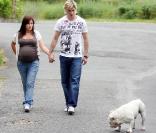 Fernando Torres et la très jolie et très enceinte Olalla, lors de leurs vacances à Saint-Jacques-de-Compostelle, en Espagne, le 29 juin 2009 !