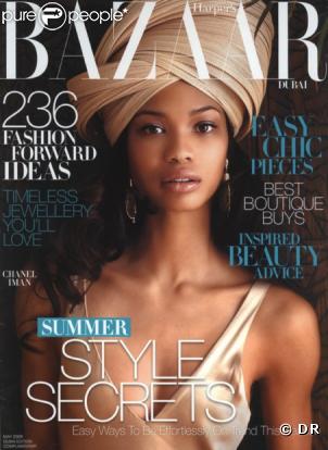 Chanel Iman en couverture de Harper's Bazaar