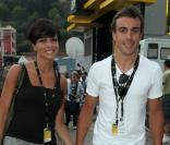 Raquel Del Rosario et son homme Fernando Alonso, le 4 juillet 2009, à Monaco pour le départ du Tour de France 