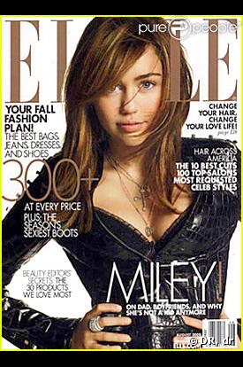 Miley Cyrus en couverture de  Elle  US pour le mois d'août !